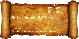 Reitenbach Réka névjegykártya